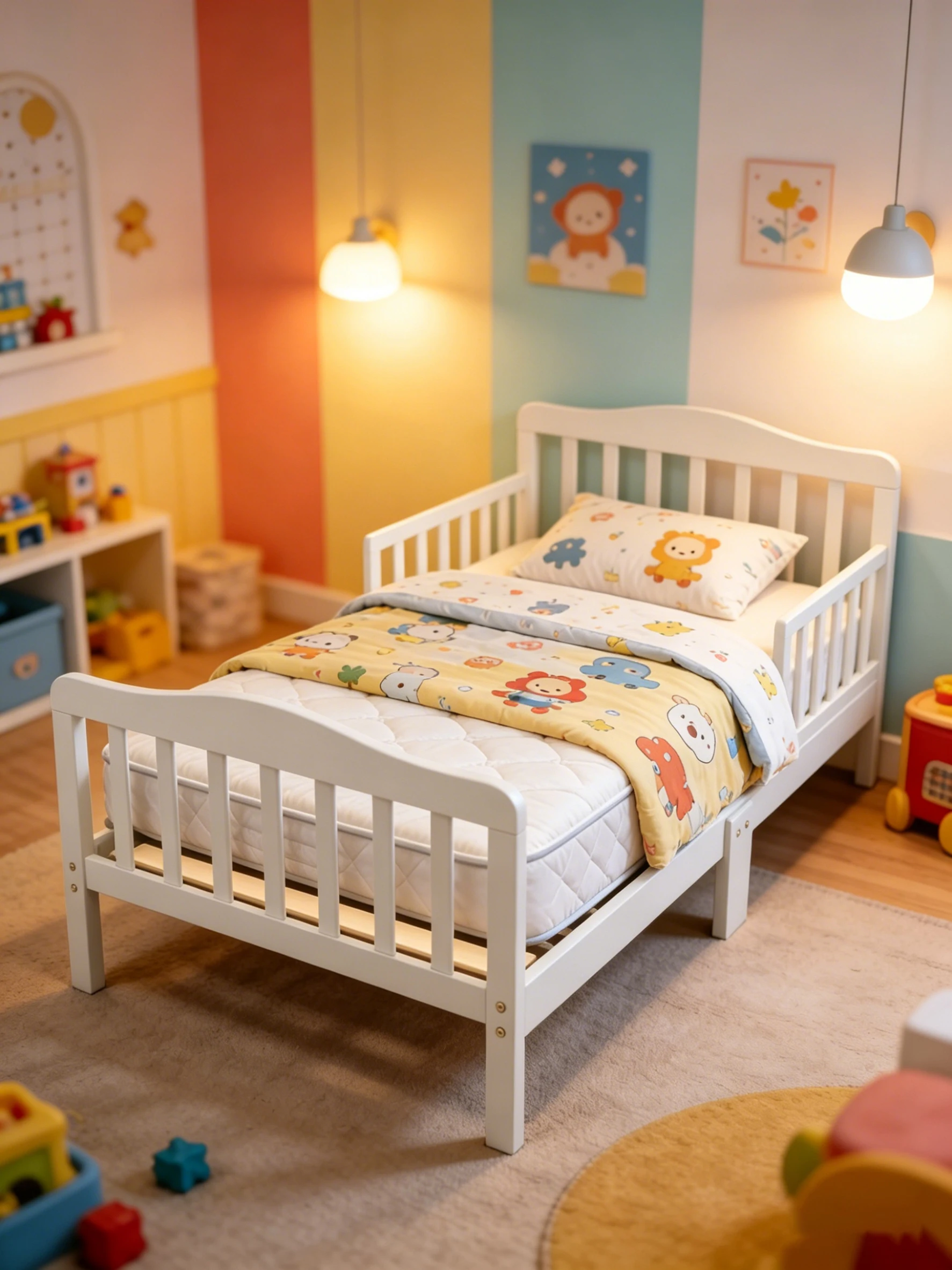Wooden Baby Toddler Bed Children Bedroom Furniture with Safety Guardrails White
Wooden Baby Toddler Bed Children Bedroom Furniture with Safety Guardrails White