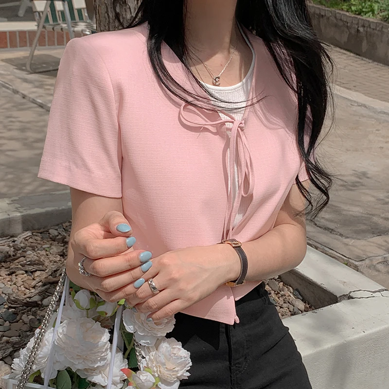 Korean Style Summer New Ribbon Strap Short-sleeved Jacket Short-sleeved Mini Short-sleeved Jacket
Korean Style Summer New Ribbon Strap Short-sleeved Jacket Short-sleeved Mini Short-sleeved Jacket