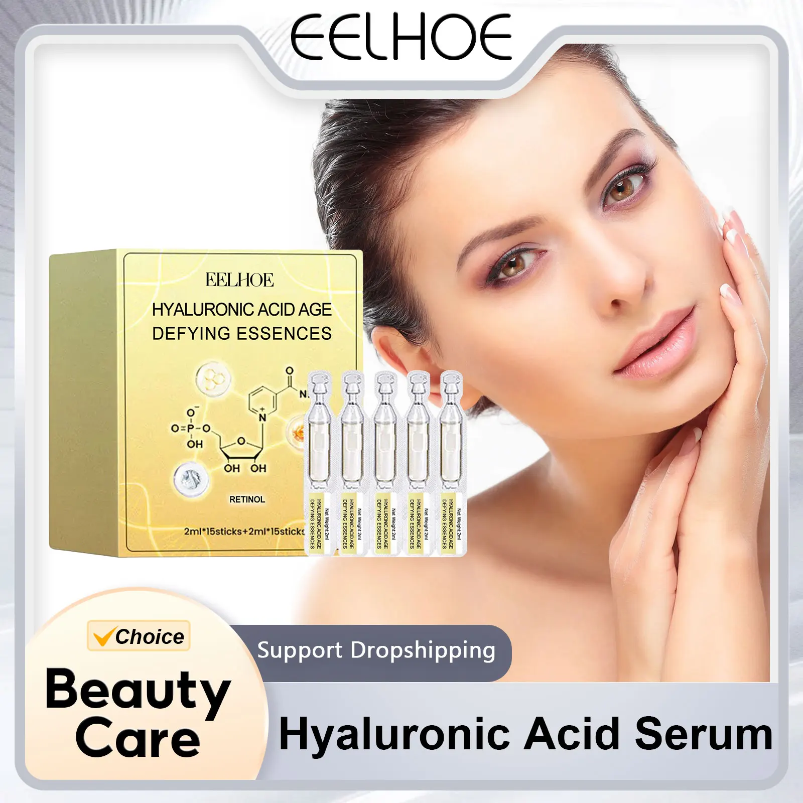 EELHOE Hyaluronic Acid Essences for Anti-Aging Brightening Skin Moisturizing Firming Fine Lines Remover Wrinkles Acne Treatment
EELHOE Hyaluronic Acid Essences for Anti-Aging Brightening Skin Moisturizing Firming Fine Lines Remover Wrinkles Acne Treatment