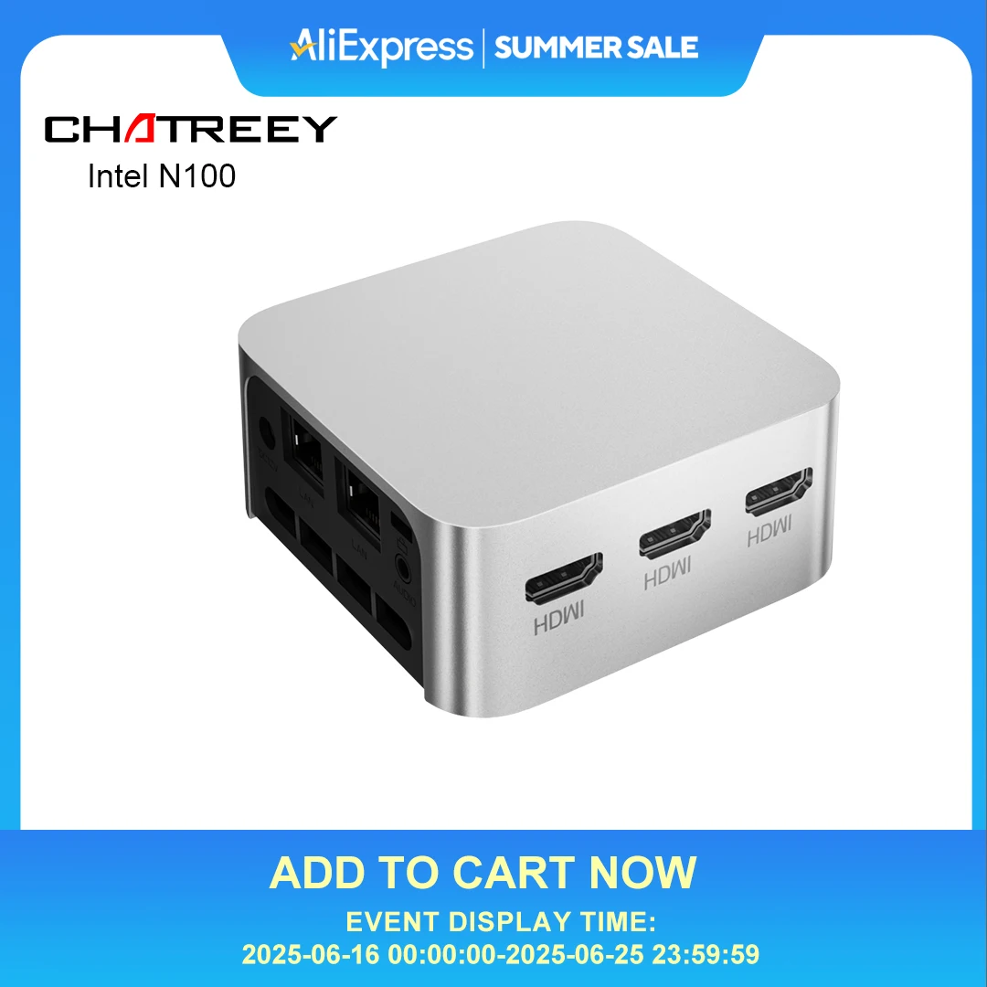 Мини-ПК Chatreey T8 Intel Celeron, четырехъядерный процессор N200/N100, карманный компьютер 3xHD 2.0, 2xGigabit Ethernet, Windows 11, Wi-Fi5
Мини-ПК Chatreey T8 Intel Celeron, четырехъядерный процессор N200/N100, карманный компьютер 3xHD 2.0, 2xGigabit Ethernet, Windows 11, Wi-Fi5