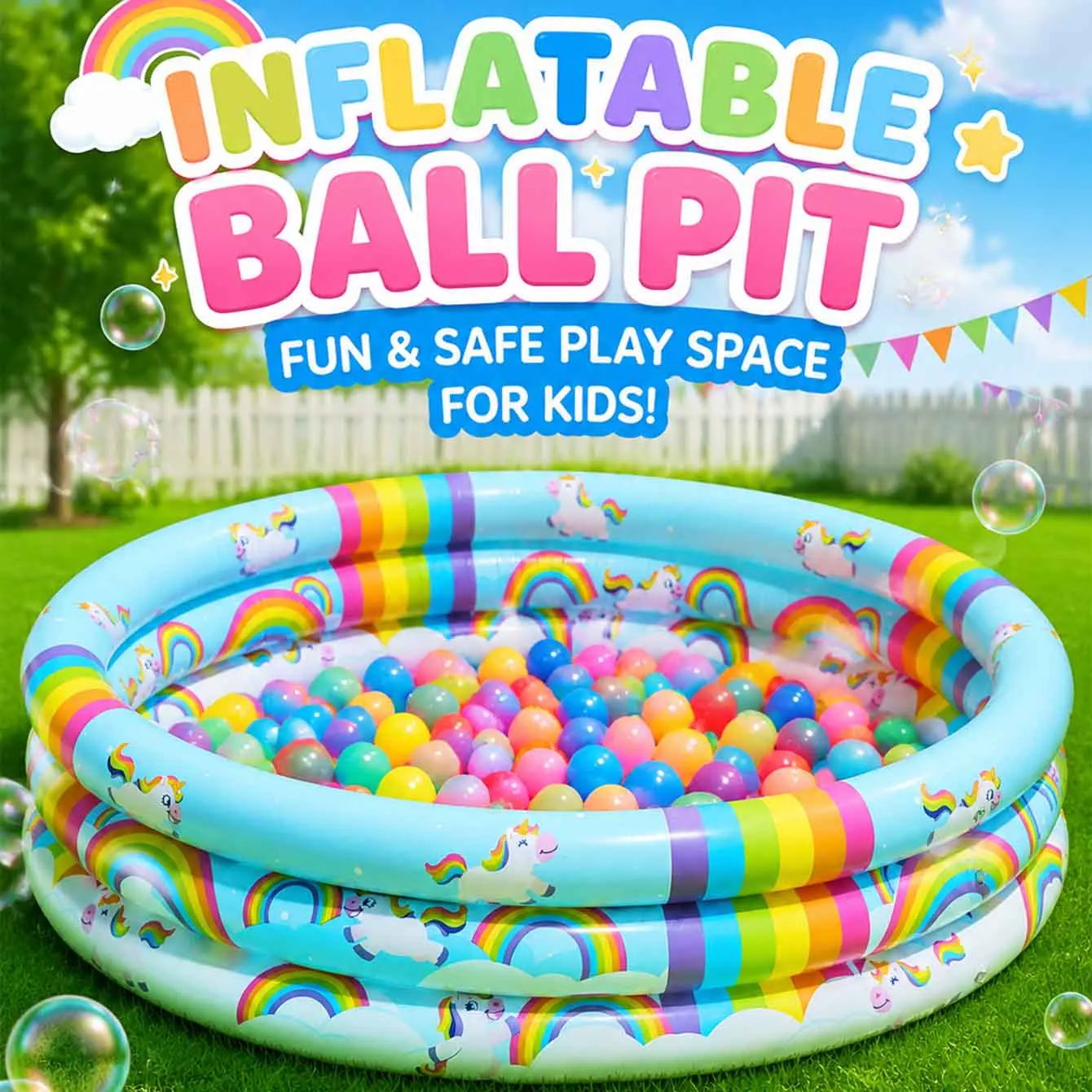 1PC Unicorn Rainbow Inflatable Ball Pit Pool Portable Blow Up Pool Indoor Outdoor Backyard Garden Summer
1PC Unicorn Rainbow Inflatable Ball Pit Pool Portable Blow Up Pool Indoor Outdoor Backyard Garden Summer