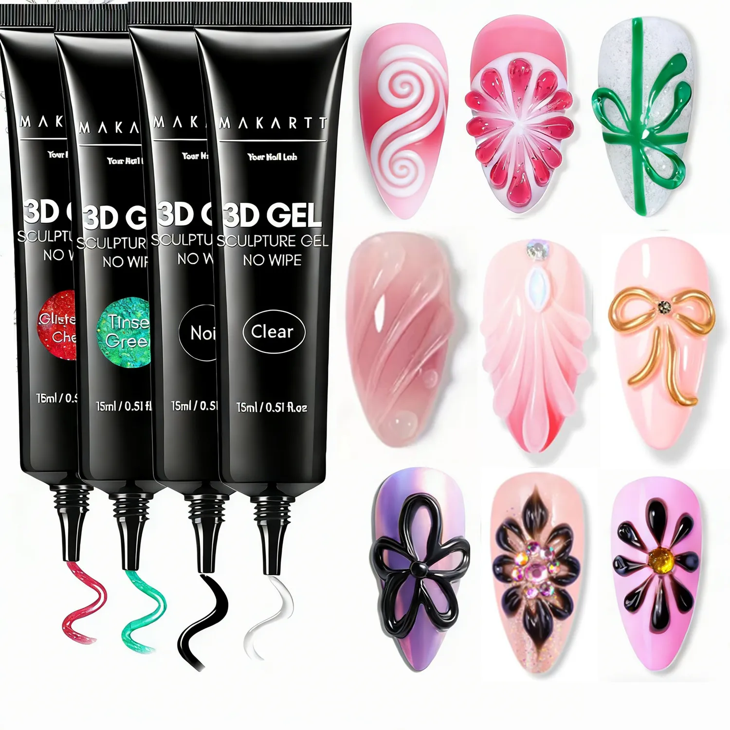 Makartt 3D Nail Sculpting Gel Nail Art Glue , No Wipe Clear Nail Polish for Chrome Powder, Nail Charms Gems, Drawing Christmas
Makartt 3D Nail Sculpting Gel Nail Art Glue , No Wipe Clear Nail Polish for Chrome Powder, Nail Charms Gems, Drawing Christmas