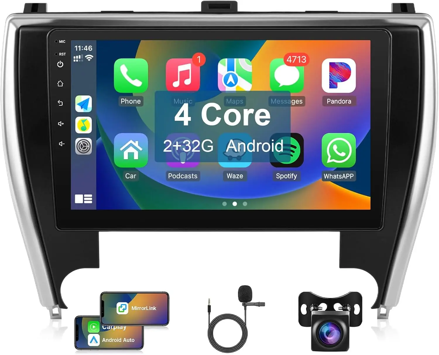 9-дюймовый сенсорный экран с Bluetooth, Wi-Fi, GPS-навигацией, камерой заднего вида и микрофоном, обновление дисплея для Toyota Camry 2015-2017, замена штатной магнитолы
9-дюймовый сенсорный экран с Bluetooth, Wi-Fi, GPS-навигацией, камерой заднего вида и микрофоном, обновление дисплея для Toyota Camry 2015-2017, замена штатной магнитолы