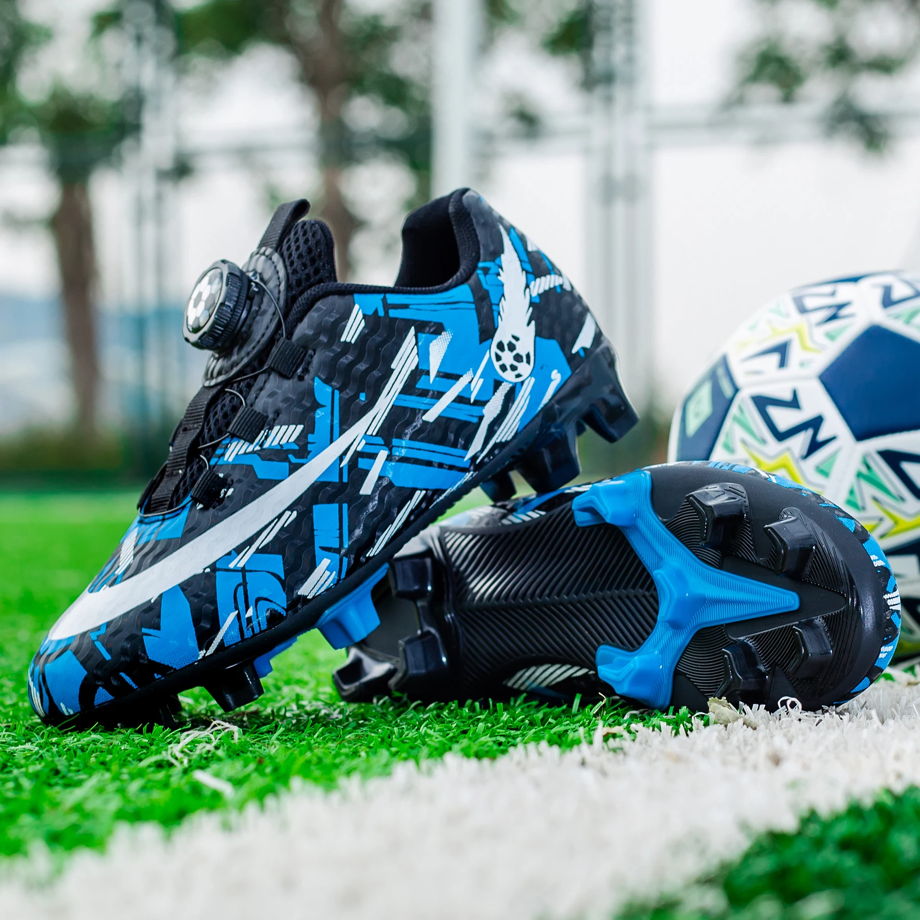 Rotating Buckle FG TF Football Boots Non Slip Dual Studs for Outdoor Grass Training and Competitive Matches
Rotating Buckle FG TF Football Boots Non Slip Dual Studs for Outdoor Grass Training and Competitive Matches