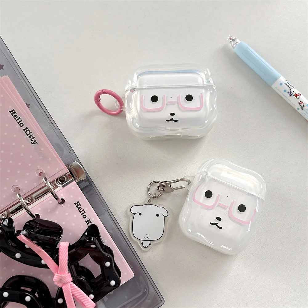 Cute Glasses Big Head Dog Earphone Case Shockproof Clear Cover with Charm for Apple Airpods Pro3 Pro2 4 Airpods 2 3 4 Cartoon Ca
Cute Glasses Big Head Dog Earphone Case Shockproof Clear Cover with Charm for Apple Airpods Pro3 Pro2 4 Airpods 2 3 4 Cartoon Ca