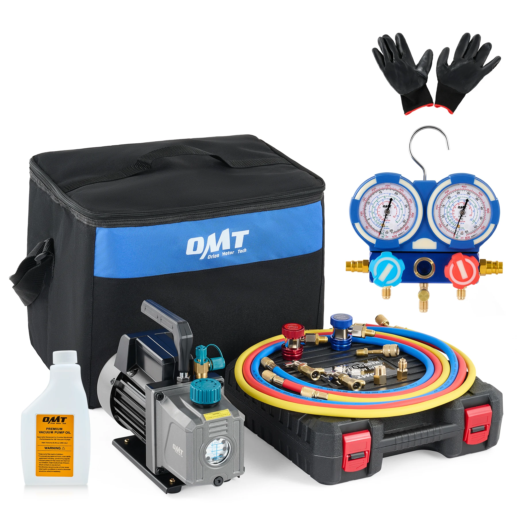 OMT Combo 3,5 куб. футов в минуту, 1/4 л.с., комплект вакуумного насоса HVAC и манометра кондиционера с чехлом с 3 адаптерами для шлангов и аксессуарами
OMT Combo 3,5 куб. футов в минуту, 1/4 л.с., комплект вакуумного насоса HVAC и манометра кондиционера с чехлом с 3 адаптерами для шлангов и аксессуарами
