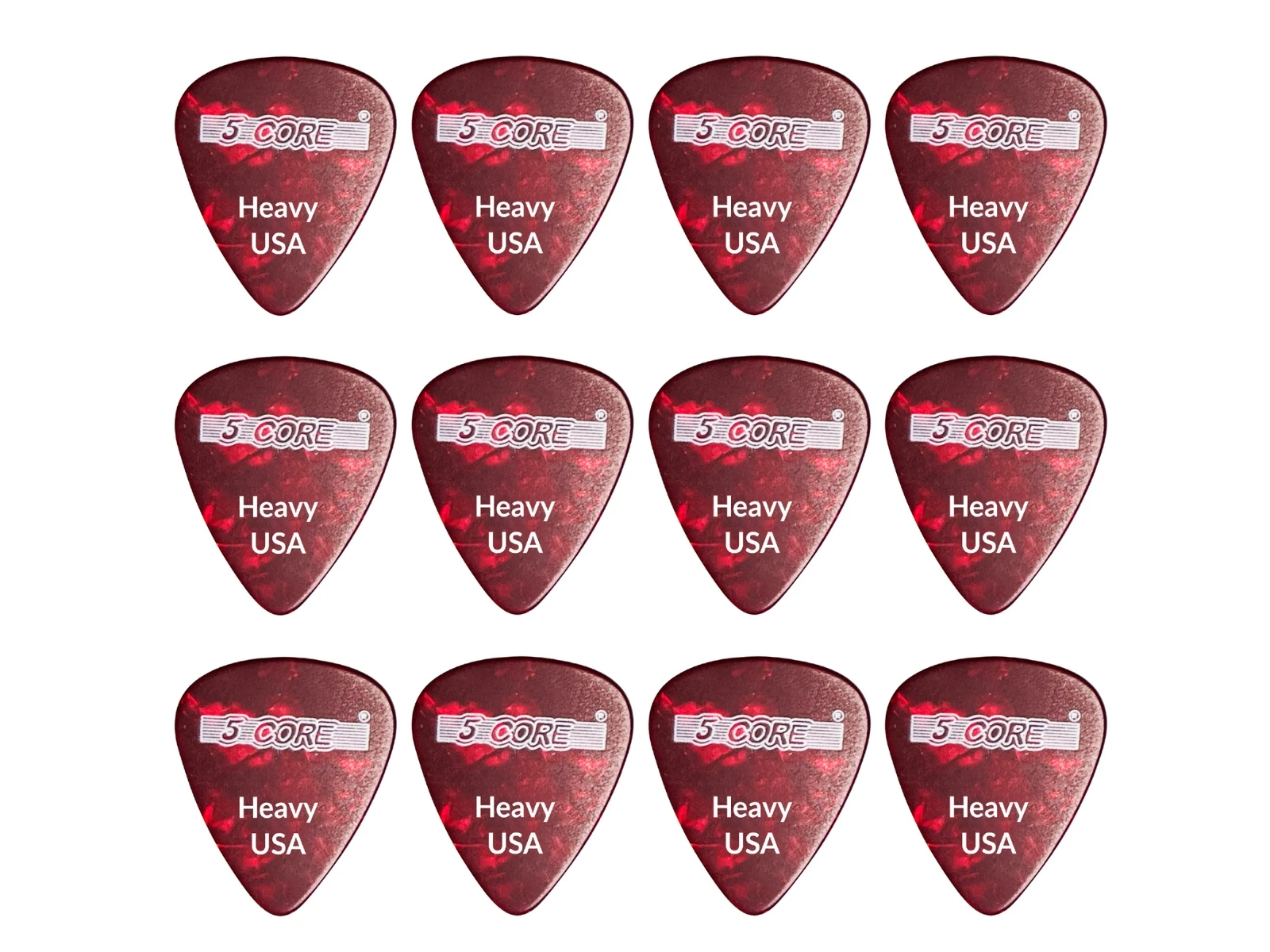 5Core Guitar Picks 0.96mm Celluloid Heavy Gauge Pick - Acoustic Electric Bass Guitars RED- G PICK H R 12PK
5Core Guitar Picks 0.96mm Celluloid Heavy Gauge Pick - Acoustic Electric Bass Guitars RED- G PICK H R 12PK
