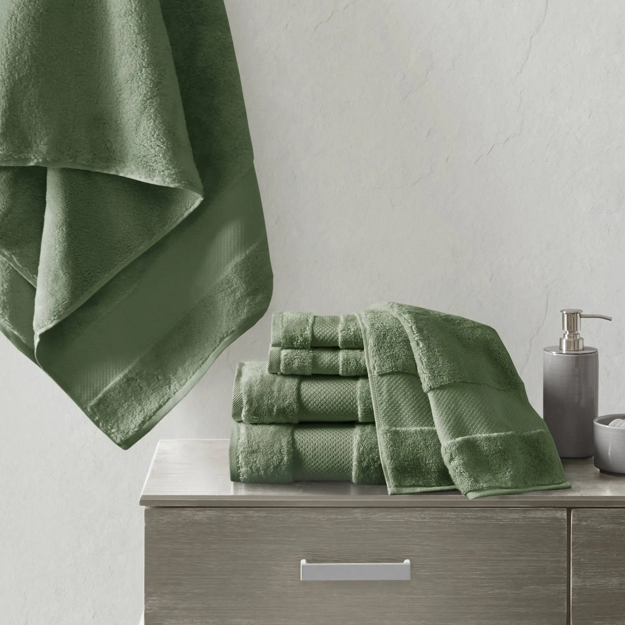 Cotton 6 Piece Bath Towel Set 6-Piece (Green + Cotton)"
Cotton 6 Piece Bath Towel Set 6-Piece (Green + Cotton)"