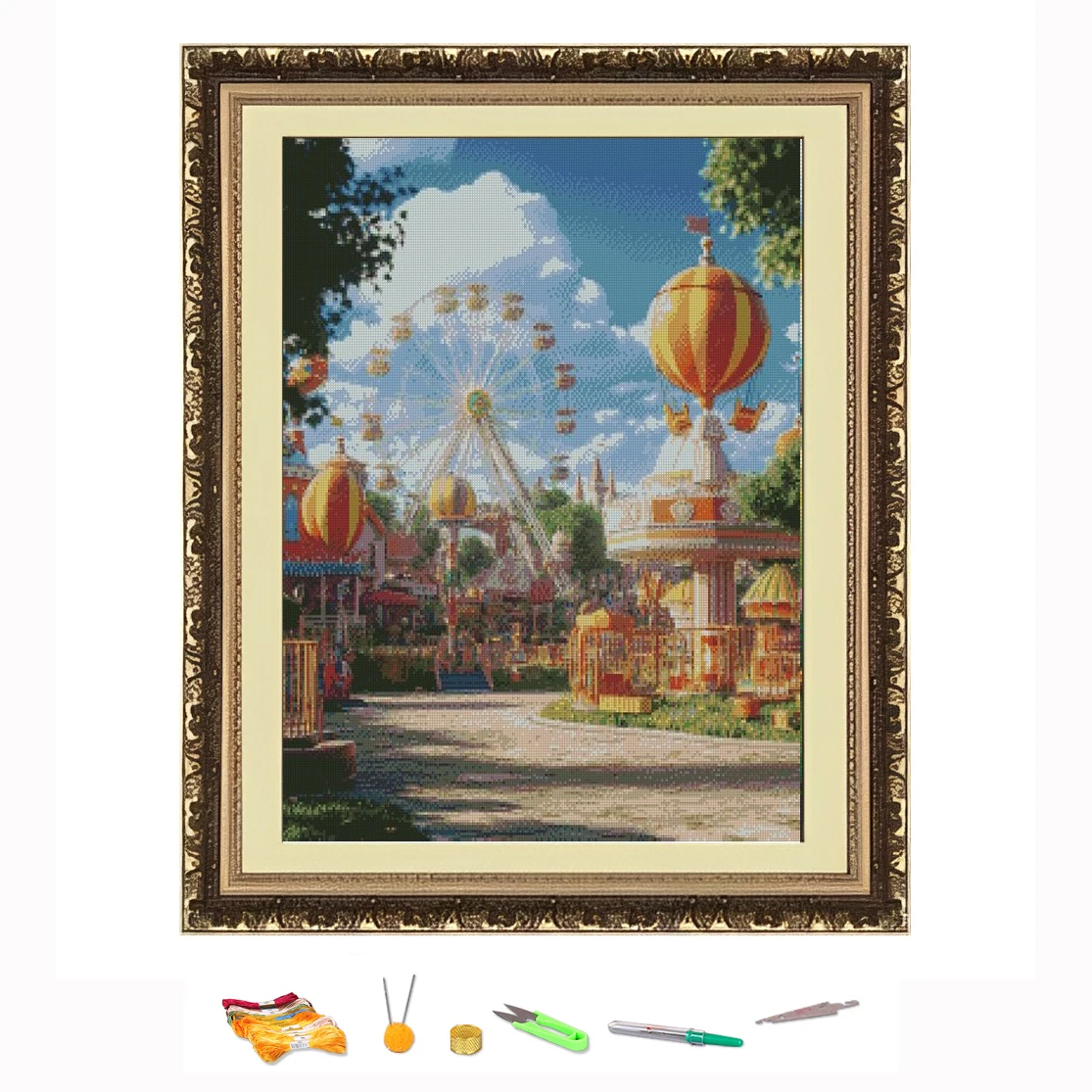 Cross Stitch Embroidery Kit Amusement Park DIY Needlework Kit Decorate Printed on Canvas11CT
Cross Stitch Embroidery Kit Amusement Park DIY Needlework Kit Decorate Printed on Canvas11CT