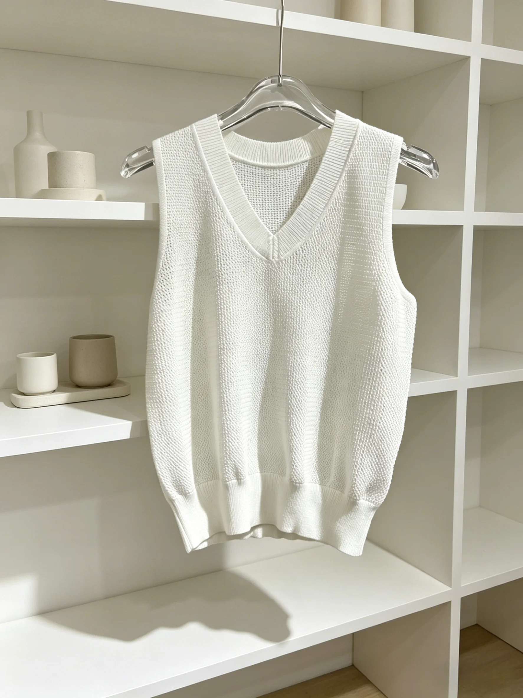 2026 New Women V Neck Knit Vest Size M LCasual Solid White Sleeveless Preppy Style Knitwear Code 002
2026 New Women V Neck Knit Vest Size M LCasual Solid White Sleeveless Preppy Style Knitwear Code 002