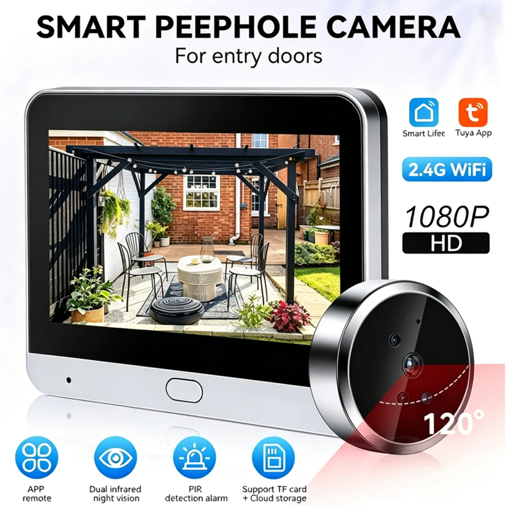 Upgrade Version Mini Radar Peephole Camera Tuya Smart WiFi Mini Digital Door Cat Eye Viewer Motion Detect Long-battery 2MP HD
Upgrade Version Mini Radar Peephole Camera Tuya Smart WiFi Mini Digital Door Cat Eye Viewer Motion Detect Long-battery 2MP HD