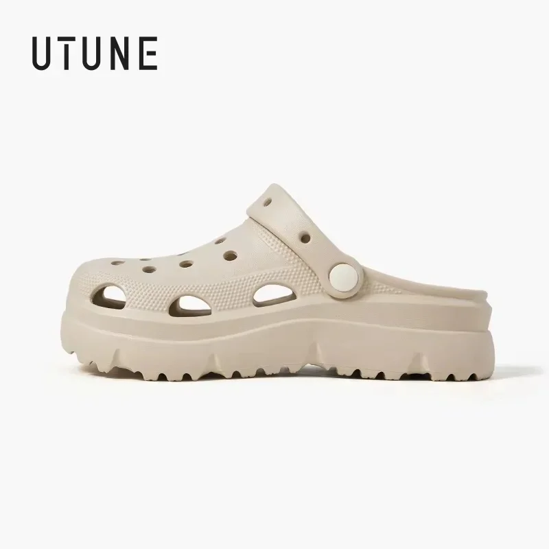 UTUNE летние женские сабо на толстой подошве, нескользящие увеличивающие рост тапочки, мягкие пляжные дышащие сандалии для пар в корейском стиле 
UTUNE летние женские сабо на толстой подошве, нескользящие увеличивающие рост тапочки, мягкие пляжные дышащие сандалии для пар в корейском стиле