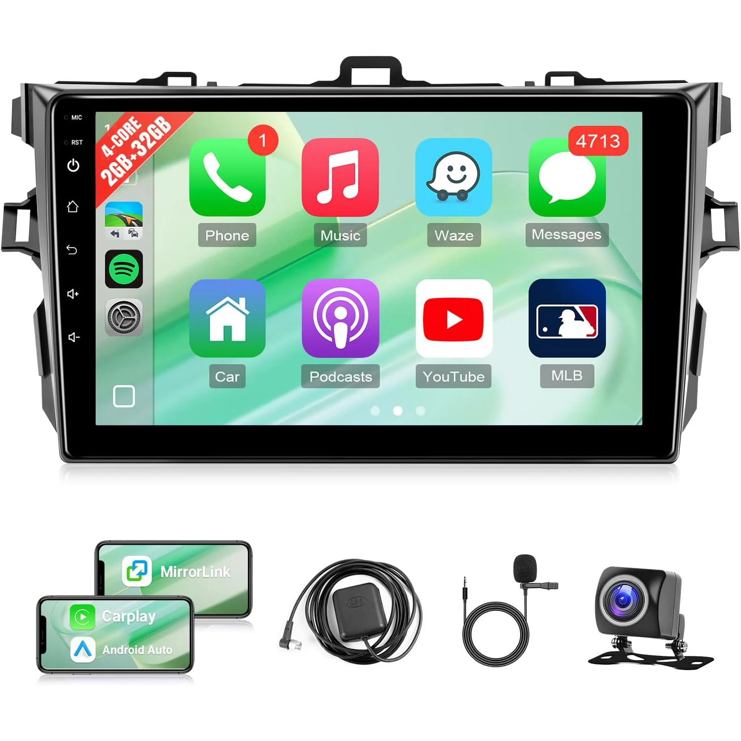 Car Radio for Toyota Corolla 2008 2009 2010 2011 2012(Fit J.B.L) Stereo Wireless CarPlay/Android Auto, 9 inch GPS Navigation Bluetooth WiFi Rear Camera FM Mirrorlink Split Screen SWC
Car Radio for Toyota Corolla 2008 2009 2010 2011 2012(Fit J.B.L) Stereo Wireless CarPlay/Android Auto, 9 inch GPS Navigation Bluetooth WiFi Rear Camera FM Mirrorlink Split Screen SWC