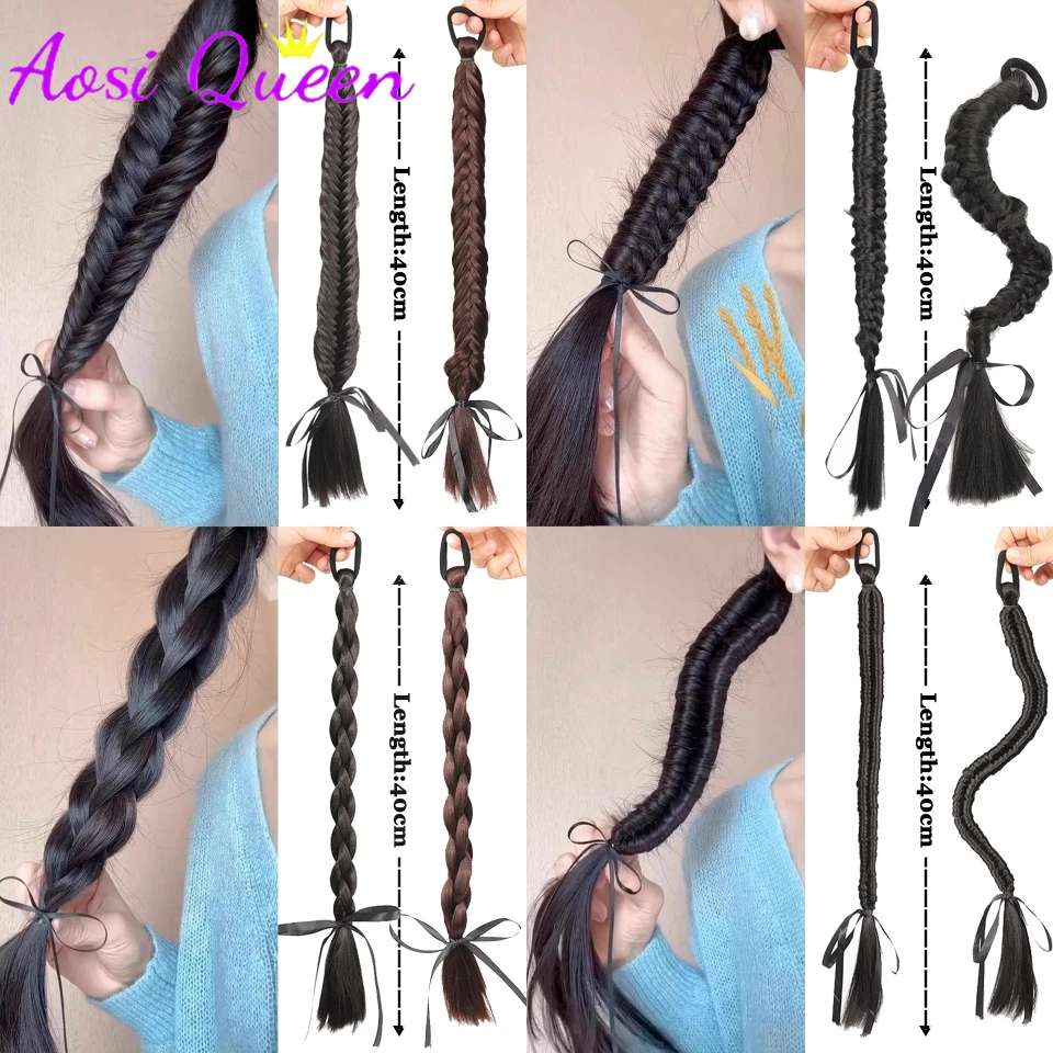 AOSIQ Synthetic Long Twist Braid Ponytail Extensions With Rubber Band 16 Inch Fishbone Braid Hair Extensions For Women Daily Use
AOSIQ Synthetic Long Twist Braid Ponytail Extensions With Rubber Band 16 Inch Fishbone Braid Hair Extensions For Women Daily Use