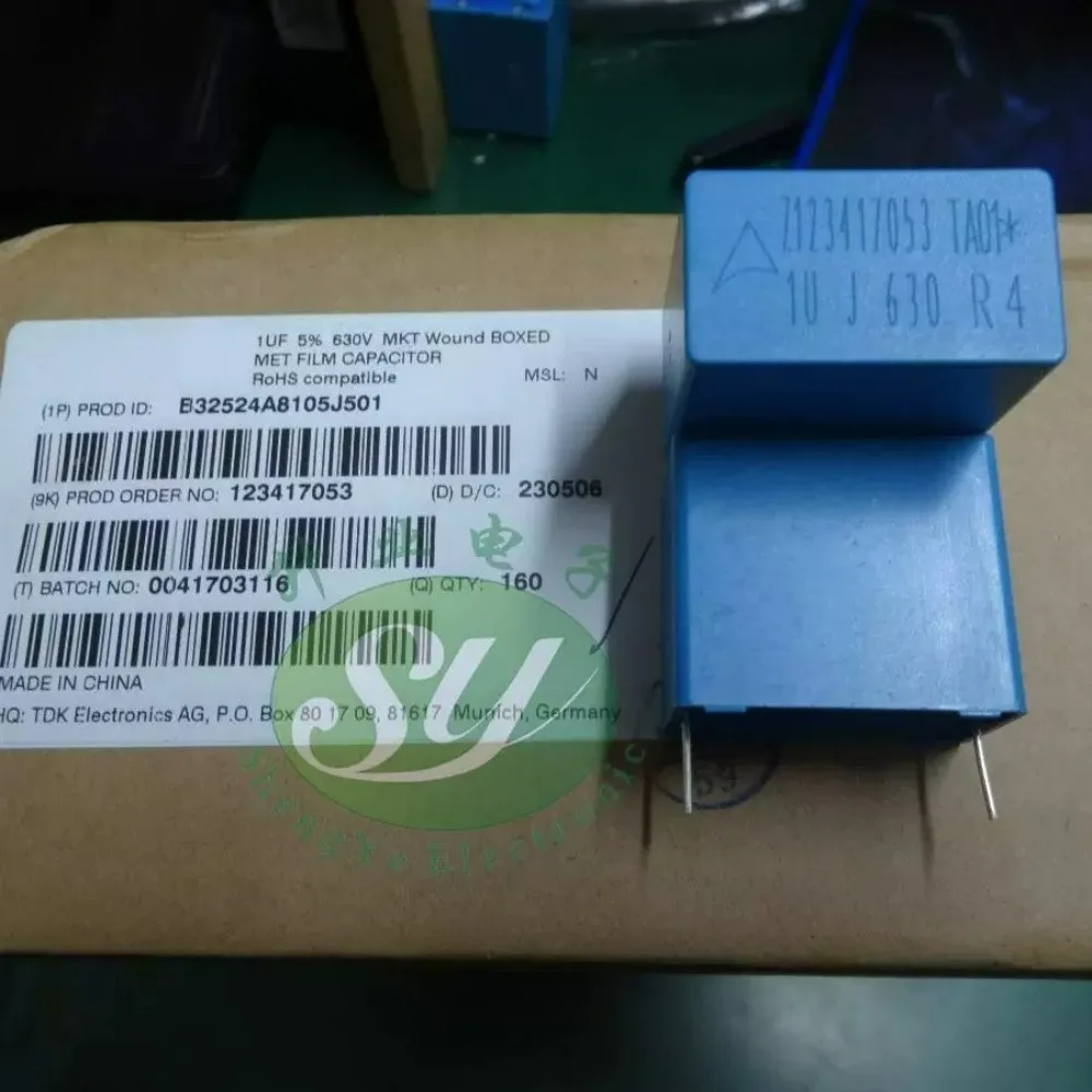 5pcs/lot EPCOS MKT 1.0uf 630V 1u0 1uf 105 J Brand New 27.5mm Film Capacitor B32524A8105J
5pcs/lot EPCOS MKT 1.0uf 630V 1u0 1uf 105 J Brand New 27.5mm Film Capacitor B32524A8105J