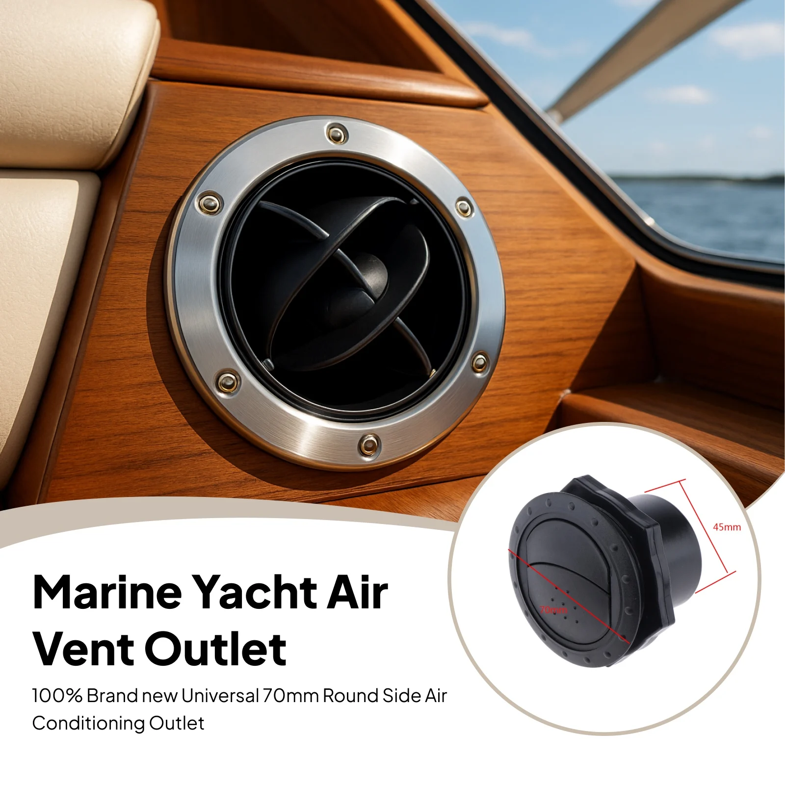 RV Boat Interior Air Exhaust Vent Ventilation Outlet Air Conditioning Outlet Side Vent Black 70x45mm for Car Marine Yacht
RV Boat Interior Air Exhaust Vent Ventilation Outlet Air Conditioning Outlet Side Vent Black 70x45mm for Car Marine Yacht
