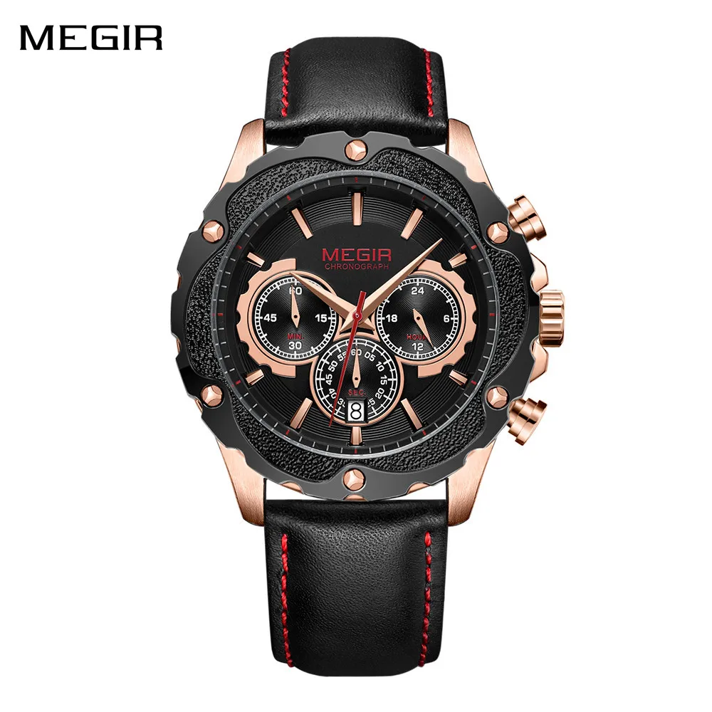 MEGIR Luxury Sports Watches for Men Waterproof Quartz Wrist Watch Chronograph Fashion Leather Military Clock Reloj Hombre 2070
MEGIR Luxury Sports Watches for Men Waterproof Quartz Wrist Watch Chronograph Fashion Leather Military Clock Reloj Hombre 2070