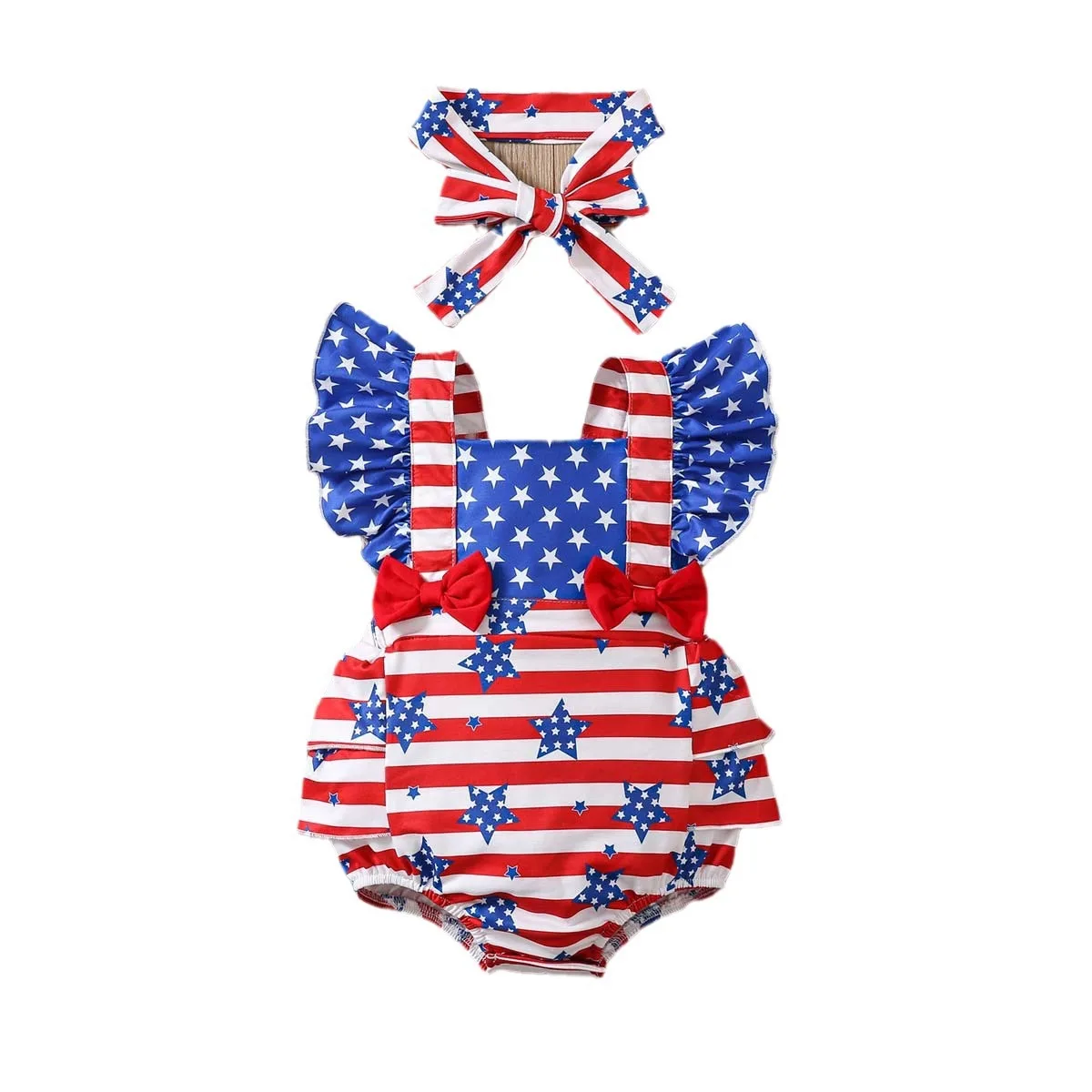 July 4th Independence Day Collection Girls Suspender Bodysuit Star Stripe Print Infant Bodysuit Baby Clothes
July 4th Independence Day Collection Girls Suspender Bodysuit Star Stripe Print Infant Bodysuit Baby Clothes