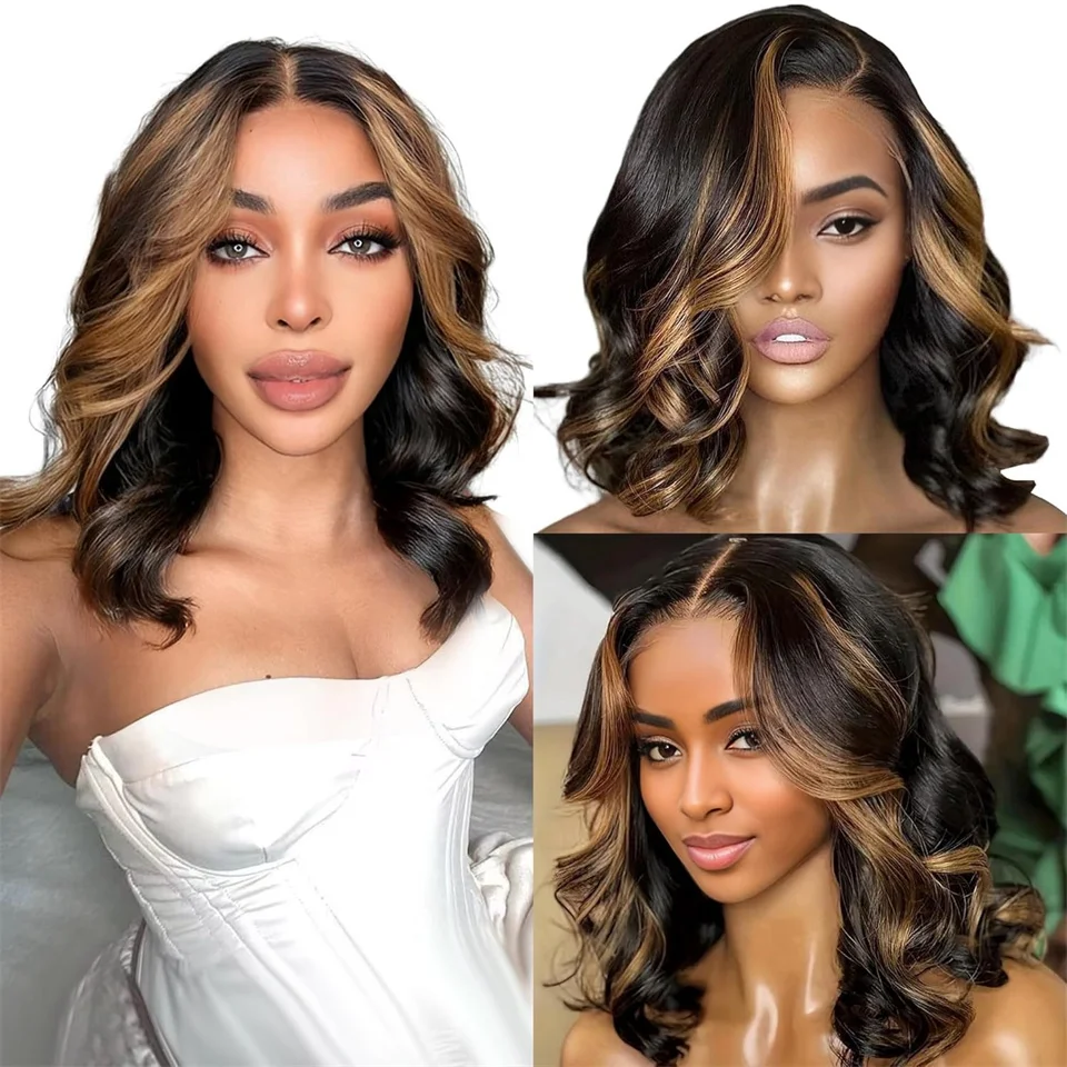 Layered 13x6 Ombre Highlight Body Wave Bob Wig Preplcuked 1B/30 Glueless Wigs Human Hair Density200 Body Wave Lace Frontal Wigs
Layered 13x6 Ombre Highlight Body Wave Bob Wig Preplcuked 1B/30 Glueless Wigs Human Hair Density200 Body Wave Lace Frontal Wigs