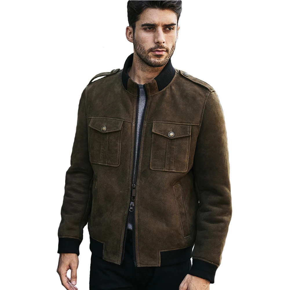 Denny&Dora Mens Casual Shearling Jacket Genuine Leather Jacket Sheepskin Coat Warm Wool Coat Short Fur Jacket
Denny&Dora Mens Casual Shearling Jacket Genuine Leather Jacket Sheepskin Coat Warm Wool Coat Short Fur Jacket