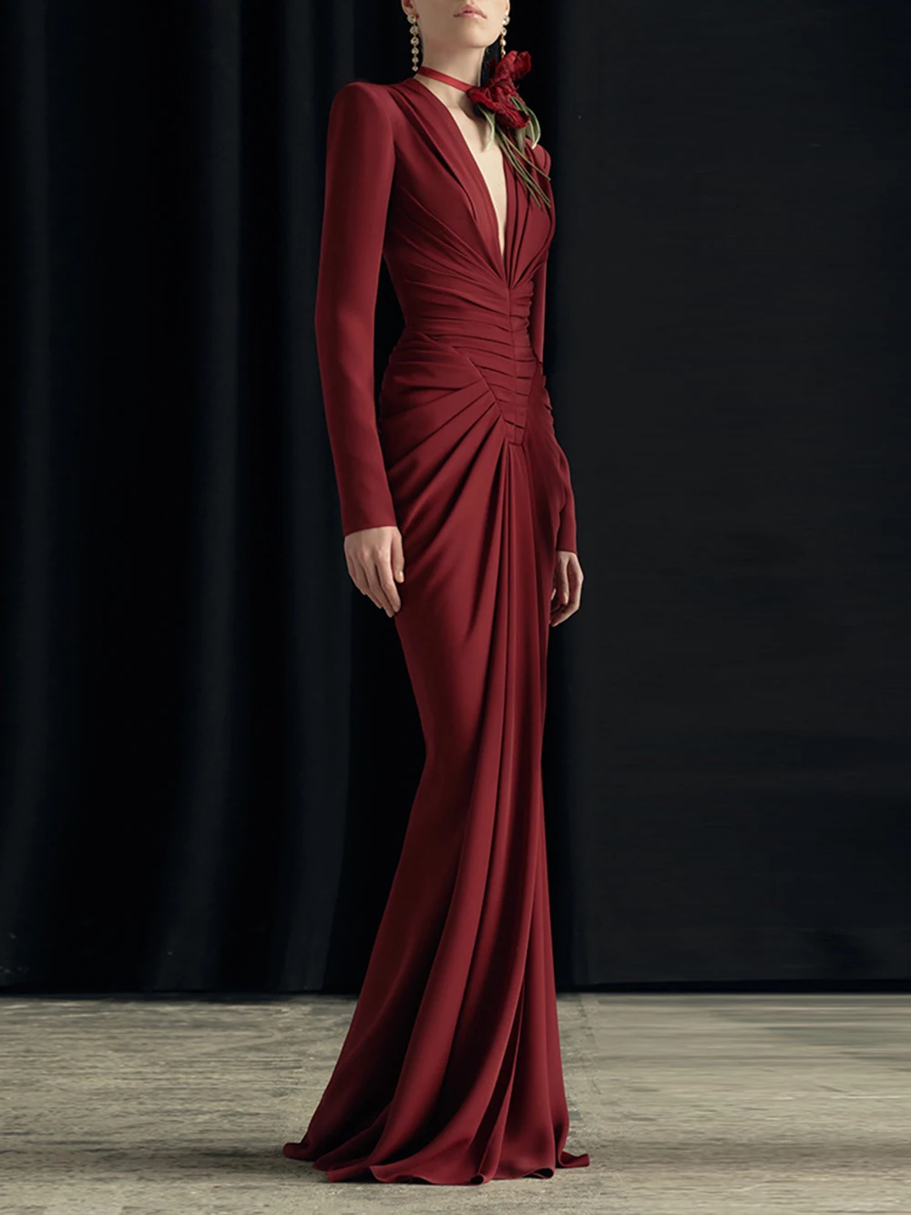 Modphy Elegant Dinner Party Gowns Evening Dress 2026 New V-Neck Fold Long Sleeved Solid Color Slim Fit Long Dress
Modphy Elegant Dinner Party Gowns Evening Dress 2026 New V-Neck Fold Long Sleeved Solid Color Slim Fit Long Dress