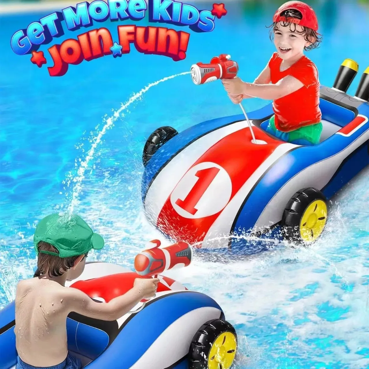 Kids Pool Floats Race Car with Water Gun Pool Toys Toddler Floats Pool Inflatables Swimming Pools Summer Water Party for Kids
Kids Pool Floats Race Car with Water Gun Pool Toys Toddler Floats Pool Inflatables Swimming Pools Summer Water Party for Kids