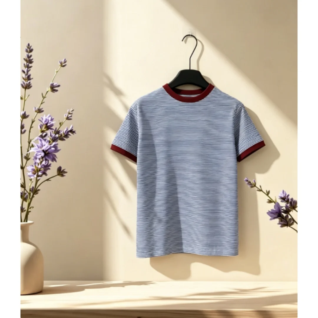 Summer New Style Women's Fashionable Striped Stretch Color-blocked Hemmed Short-sleeved T-shirt
Summer New Style Women's Fashionable Striped Stretch Color-blocked Hemmed Short-sleeved T-shirt