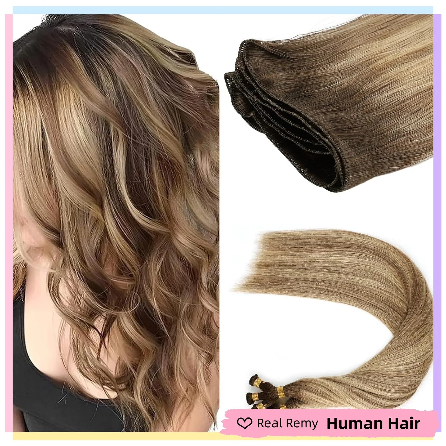 Sixstarhair Hand Tied Weft Extensions Real Remy Human Hair 50G 3Pieces 18'20' Hair Extensions Sew In Extensions For Women
Sixstarhair Hand Tied Weft Extensions Real Remy Human Hair 50G 3Pieces 18'20' Hair Extensions Sew In Extensions For Women