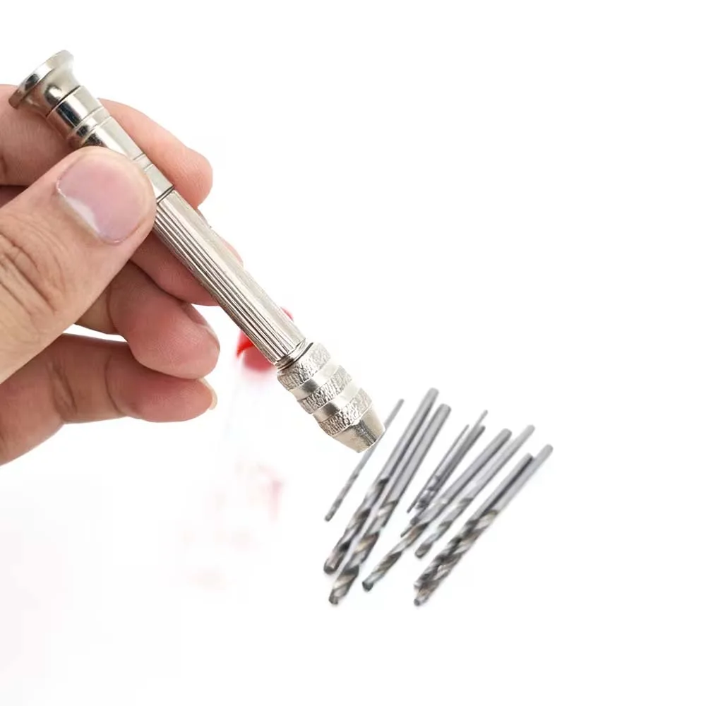 11pcs Micro Hand Drill Kit - 0.8-3.2mm Rotary Tool for Wood/Rubber/Model Drilling, Watch Repair Hand Tools
11pcs Micro Hand Drill Kit - 0.8-3.2mm Rotary Tool for Wood/Rubber/Model Drilling, Watch Repair Hand Tools