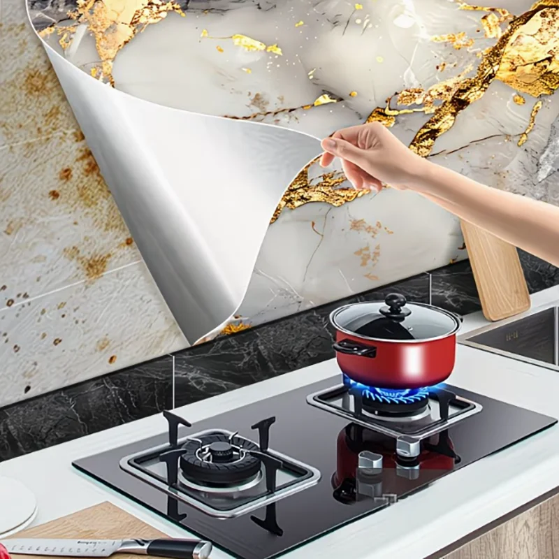 Luxury Gold Vein Marble Kitchen Backsplash Sticker Waterproof Oilproof Heat Resistant Self Adhesive Wall Decor
Luxury Gold Vein Marble Kitchen Backsplash Sticker Waterproof Oilproof Heat Resistant Self Adhesive Wall Decor