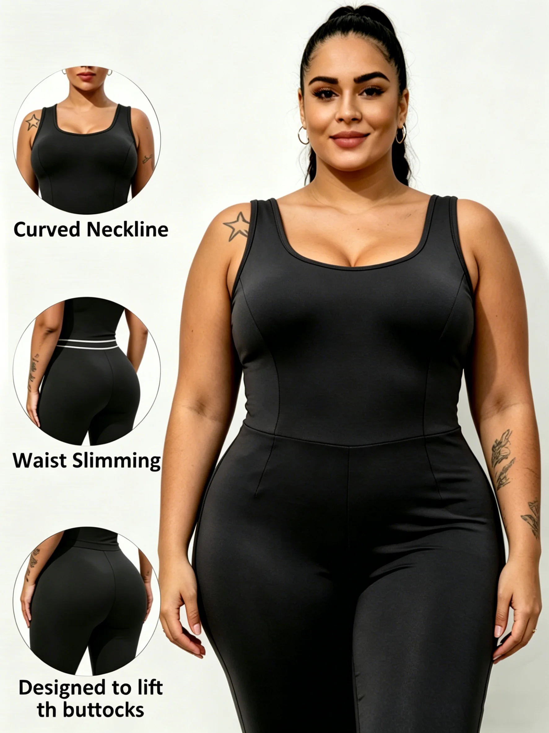 Plus Size Women Workout Jumpsuit Yoga Bodycon One Piece Tank Top Leggings Romper Plus Jumpsuit
Plus Size Women Workout Jumpsuit Yoga Bodycon One Piece Tank Top Leggings Romper Plus Jumpsuit