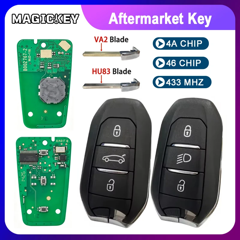 ID46/4A PCF7945/53 433MHz Proximity Car Remote Key For Peugeot 208 301 308 508 3008 5008 Citroen C3 C4 C4L C5 Picasso DS5 DS6
ID46/4A PCF7945/53 433MHz Proximity Car Remote Key For Peugeot 208 301 308 508 3008 5008 Citroen C3 C4 C4L C5 Picasso DS5 DS6
