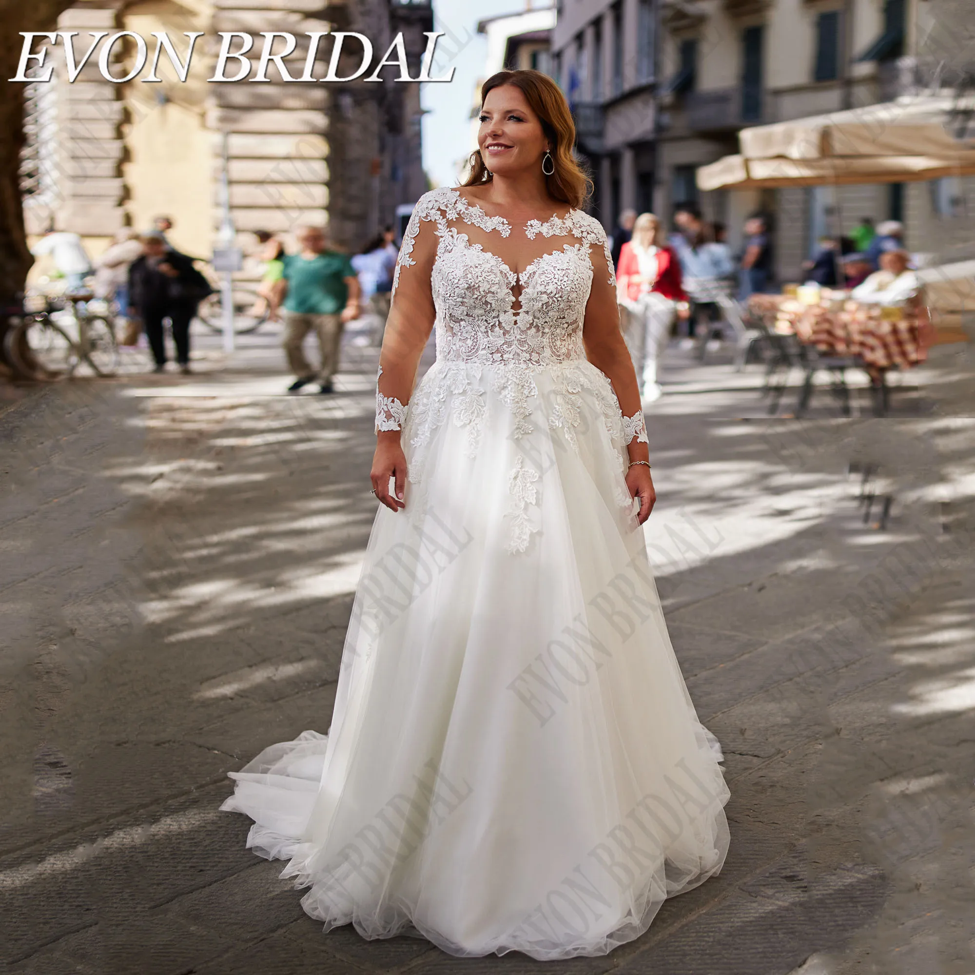 EVON BRIDAL Plus Size Wedding Dress For Woman Long Sleeves Scoop Neck A-Line Backless Elegant Vestidos De Novia Applique Lace Up
EVON BRIDAL Plus Size Wedding Dress For Woman Long Sleeves Scoop Neck A-Line Backless Elegant Vestidos De Novia Applique Lace Up