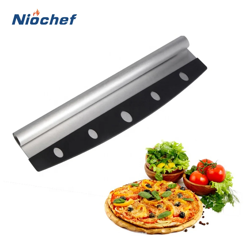 Pizza Cutter Stainless Steel Rocking Pizza Knife Sharp Rocker Blade Non-Stick Kitchen Slitting Baking Tool With Protection Cover
Pizza Cutter Stainless Steel Rocking Pizza Knife Sharp Rocker Blade Non-Stick Kitchen Slitting Baking Tool With Protection Cover