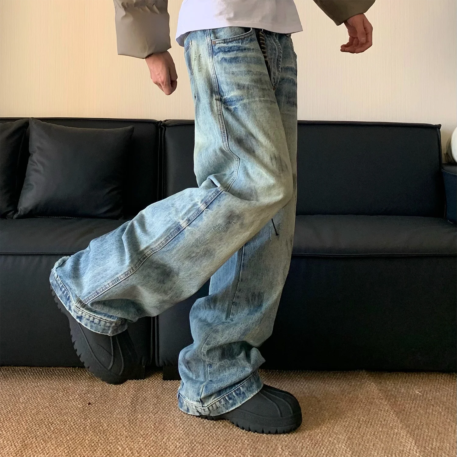 Y2K Splash Ink Jeans Men Wide Leg Baggy Jeans American High Street Washed Stretch Soft Straight Denim Cargo Pants Trousers Male
Y2K Splash Ink Jeans Men Wide Leg Baggy Jeans American High Street Washed Stretch Soft Straight Denim Cargo Pants Trousers Male