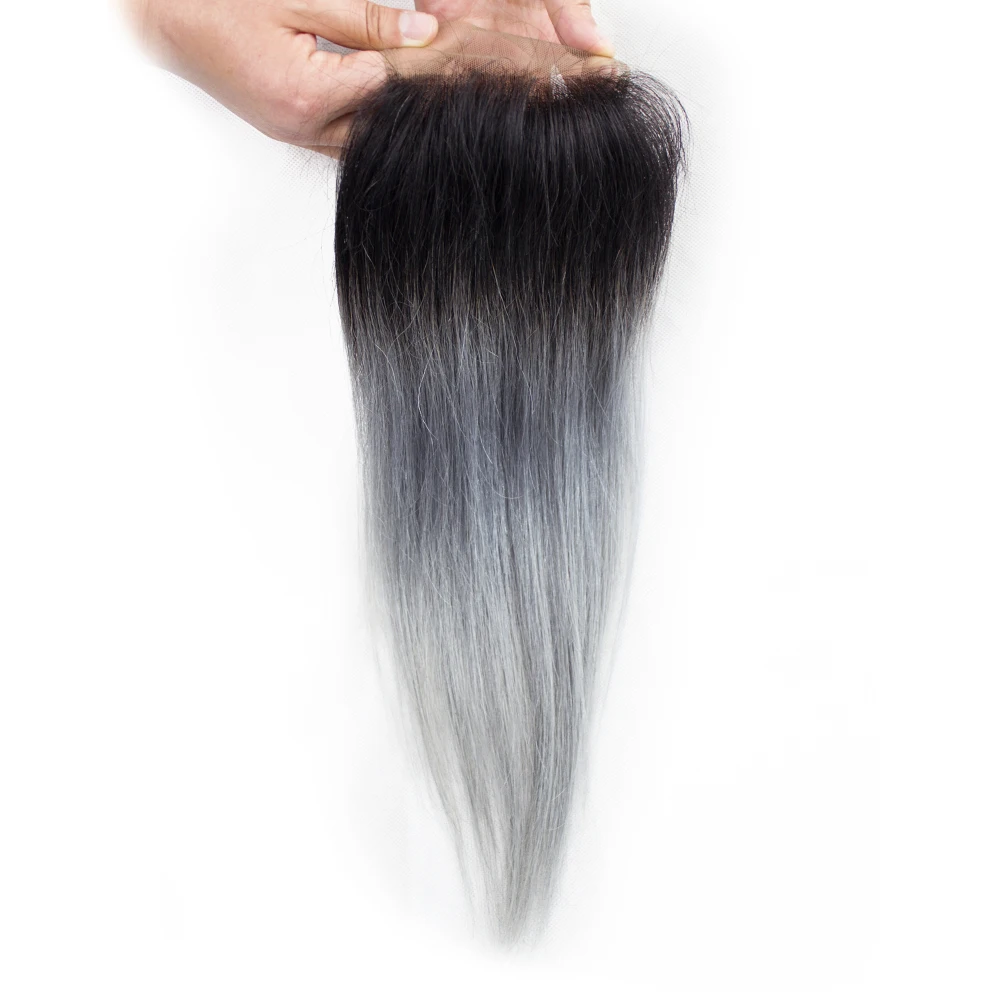 Dark Grey With Black Roots Straight Ombre Color 4x4 Human Hair Closure Remy Brazilian Pre-colored Hair Closure
Dark Grey With Black Roots Straight Ombre Color 4x4 Human Hair Closure Remy Brazilian Pre-colored Hair Closure