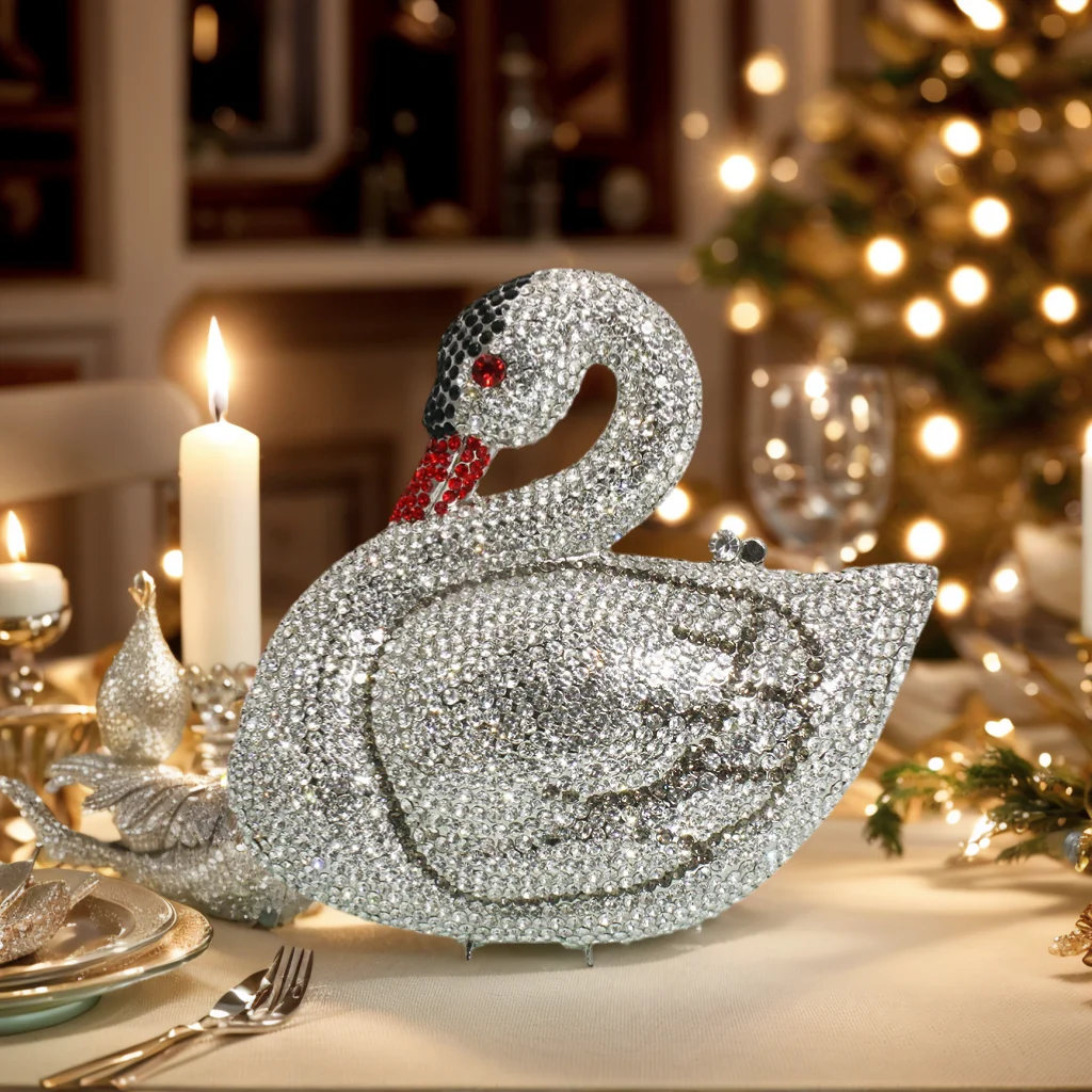 Luxury Women Swan Rhinestone Evening Purse Dazzling Crystal Clutch Bag Formal Banquet Handbag for Prom Cocktail
Luxury Women Swan Rhinestone Evening Purse Dazzling Crystal Clutch Bag Formal Banquet Handbag for Prom Cocktail