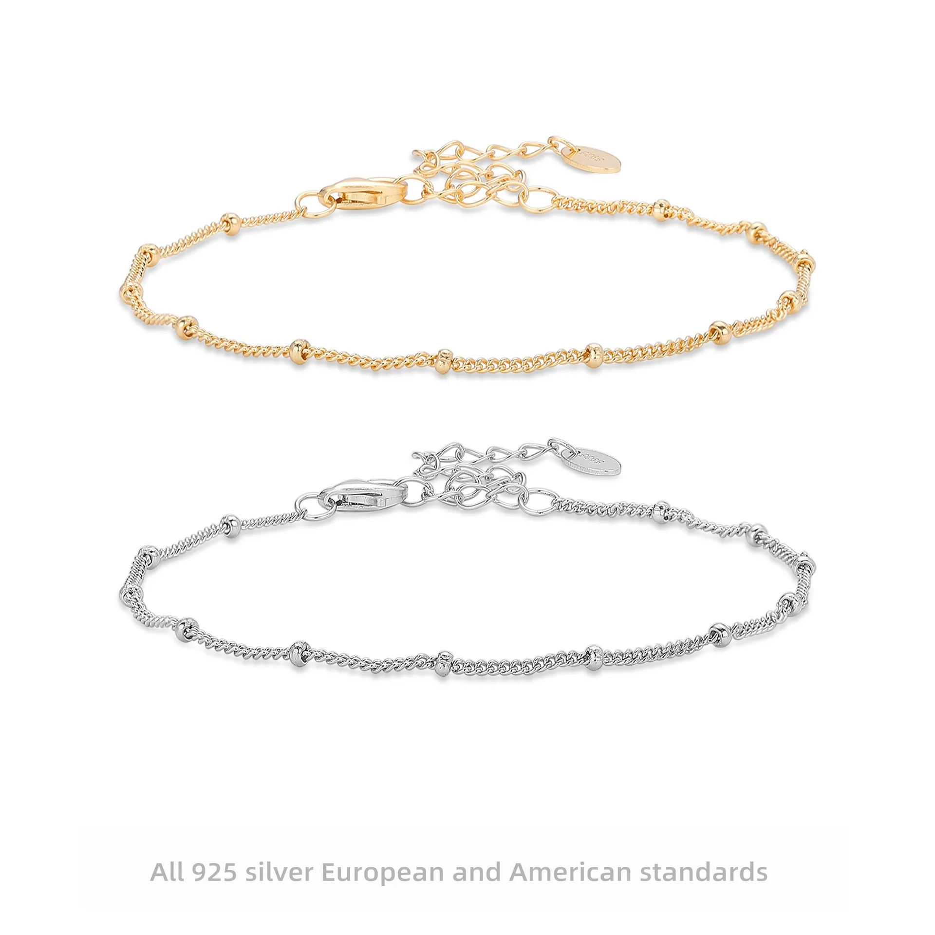S925 Sterling Silver Beaded Bracelet Minimalist Unique Jewelry for Women Elegant Dainty Everyday Gift
S925 Sterling Silver Beaded Bracelet Minimalist Unique Jewelry for Women Elegant Dainty Everyday Gift