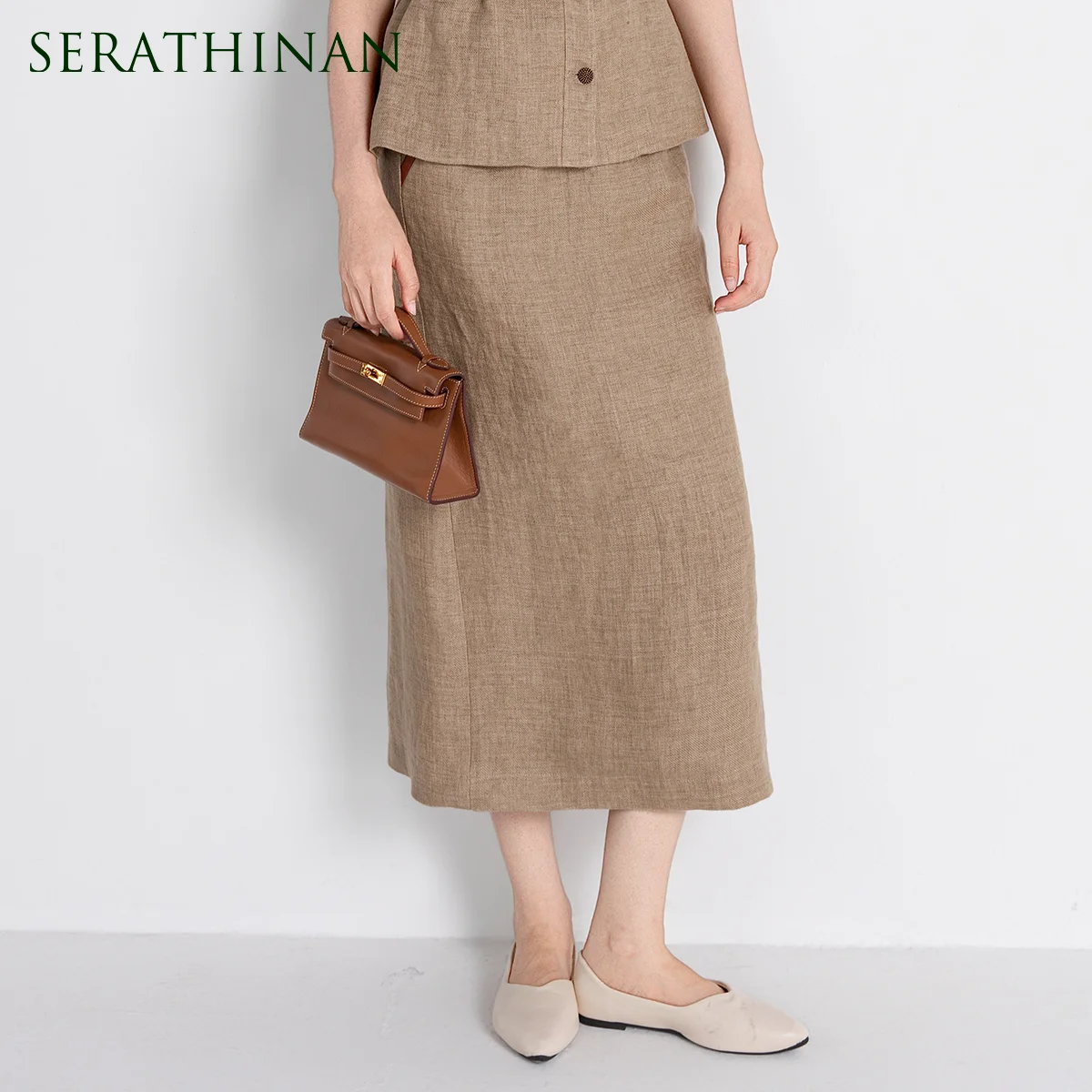 TH861262 Women's 100% Linen Long LP Skirt Natural Woven Texture High Waist Straight Fit Sheepskin Detail Summer Skirt
TH861262 Women's 100% Linen Long LP Skirt Natural Woven Texture High Waist Straight Fit Sheepskin Detail Summer Skirt