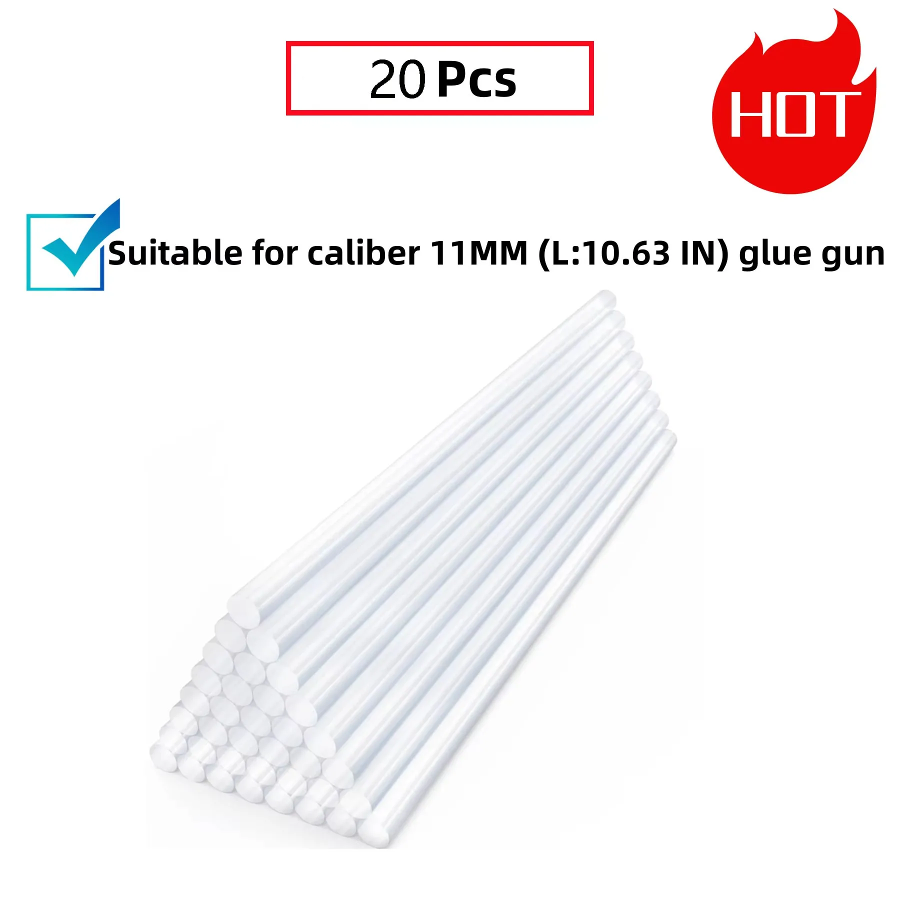 20 PCS 11mm Transparent Hot Melt Glue Sticks High Viscosity Super Strong Sticky High Temperature Resistant
20 PCS 11mm Transparent Hot Melt Glue Sticks High Viscosity Super Strong Sticky High Temperature Resistant