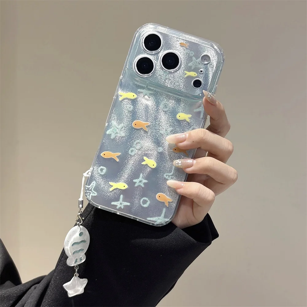 Korean Wave Cute Little Fish Phone Case for iPhone 17 Pro 13 14 15 16 Pro Max Cover with Charm Kawaii Shockproof Funda For 15Pro
Korean Wave Cute Little Fish Phone Case for iPhone 17 Pro 13 14 15 16 Pro Max Cover with Charm Kawaii Shockproof Funda For 15Pro