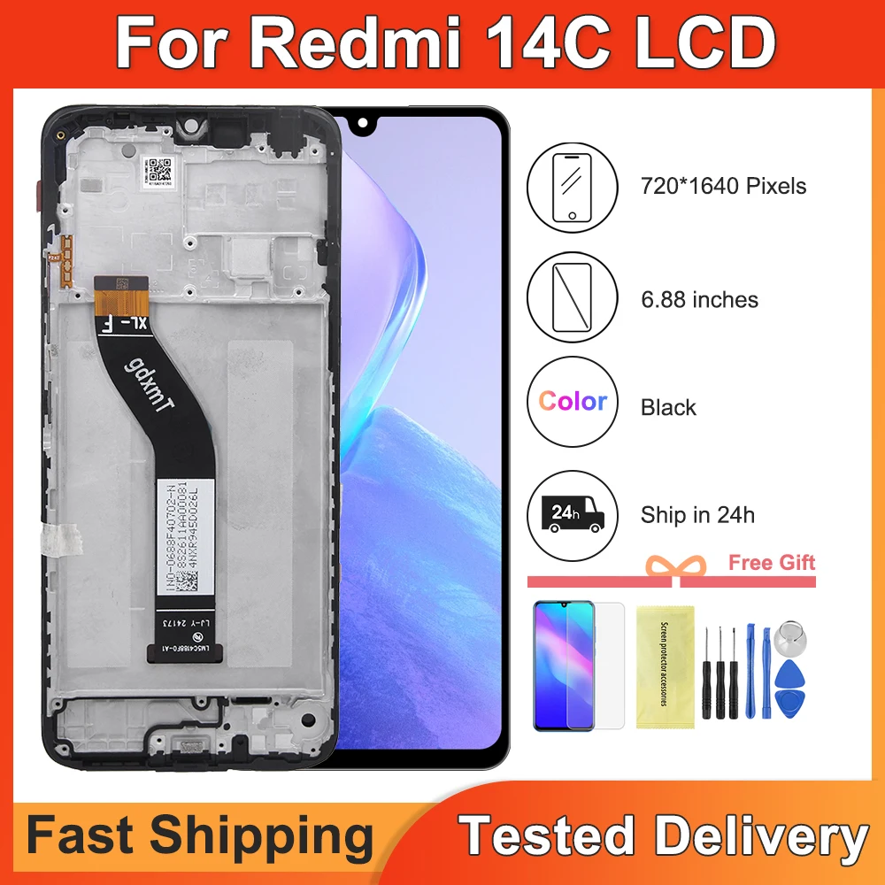 6,88 ''для Redmi 14C Дисплей для Xiaomi Redmi 14c ЖК-дисплей 2411DRN47C, 2409BRN2CA Дигитайзер сенсорного экрана с рамкой в сборе
6,88 ''для Redmi 14C Дисплей для Xiaomi Redmi 14c ЖК-дисплей 2411DRN47C, 2409BRN2CA Дигитайзер сенсорного экрана с рамкой в сборе