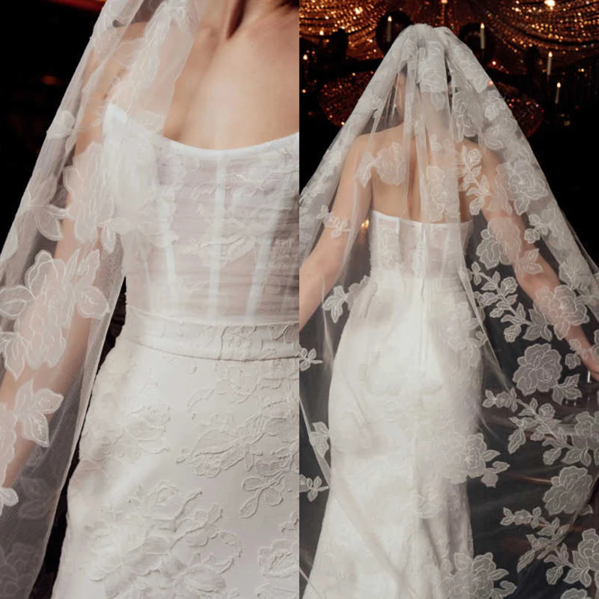 Exquisite Wedding Veil Women Lace Tulle Mantilla 3D Flowers Bridal Accessories Applique Rhinestones Customized
Exquisite Wedding Veil Women Lace Tulle Mantilla 3D Flowers Bridal Accessories Applique Rhinestones Customized