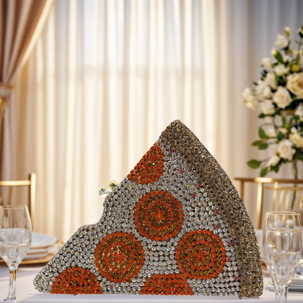 Funny Women Pizza Shaped Evening Bag Chic Rhinestone Crystal Clutch Cocktail Party Purse Handbag for Prom Banquet
Funny Women Pizza Shaped Evening Bag Chic Rhinestone Crystal Clutch Cocktail Party Purse Handbag for Prom Banquet
