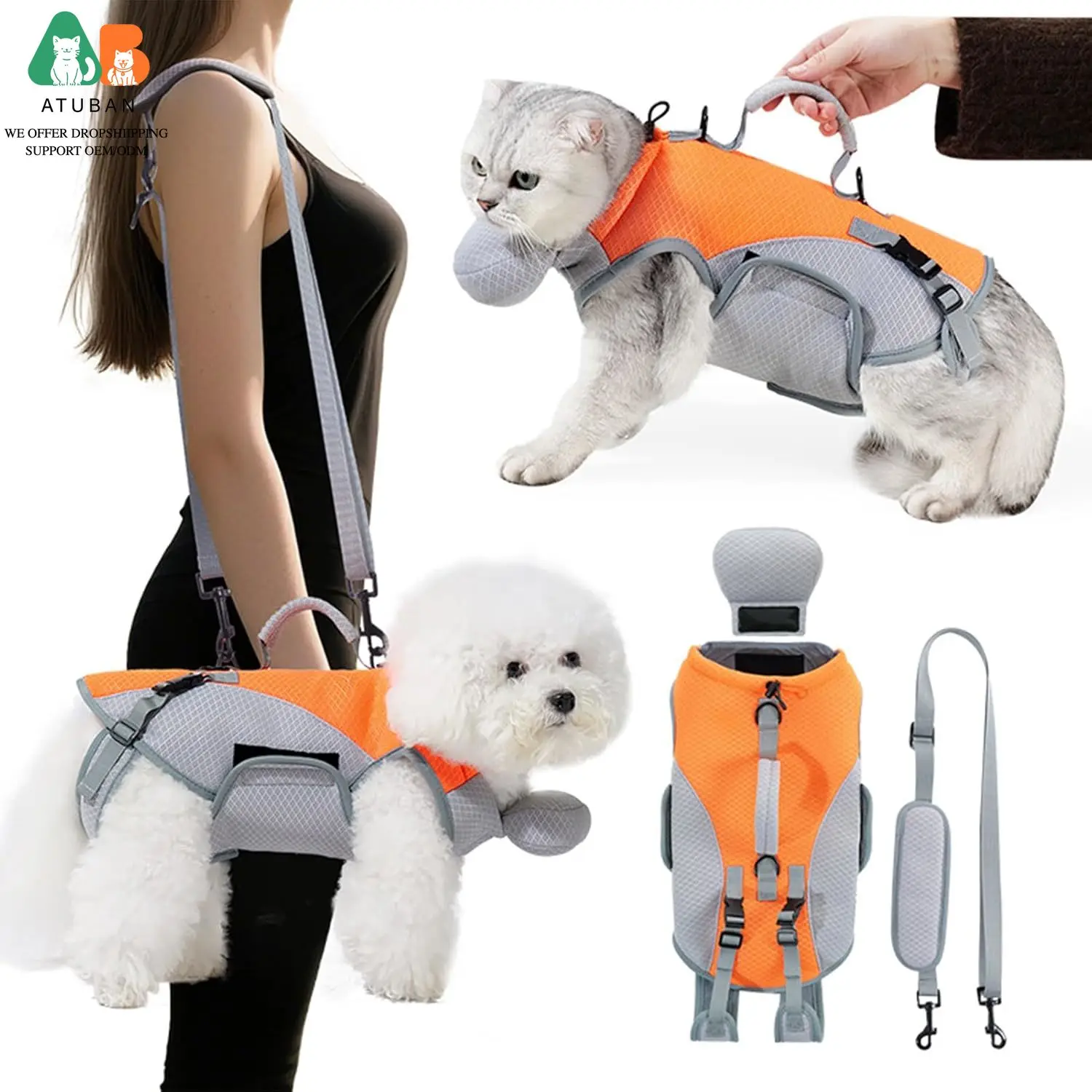 2 in 1 Pet Sling Carrier Bag for Cats Small Dogs Breathable Shoulder Carrier with Harness Leash Outdoor Travel Pet Bag
2 in 1 Pet Sling Carrier Bag for Cats Small Dogs Breathable Shoulder Carrier with Harness Leash Outdoor Travel Pet Bag