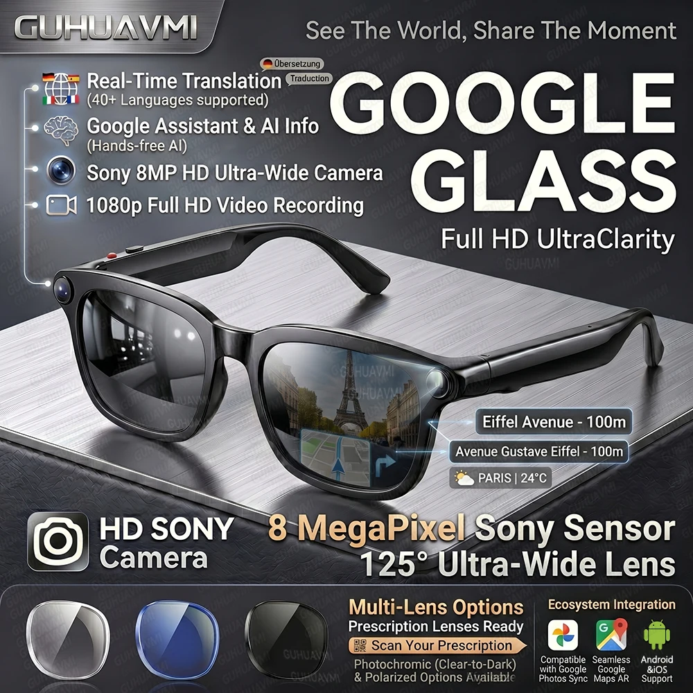 New Smart AI Glasses 4K 800W Camera A Translation ChatGPT Music Photos &Video Sunglasses Men
New Smart AI Glasses 4K 800W Camera A Translation ChatGPT Music Photos &Video Sunglasses Men