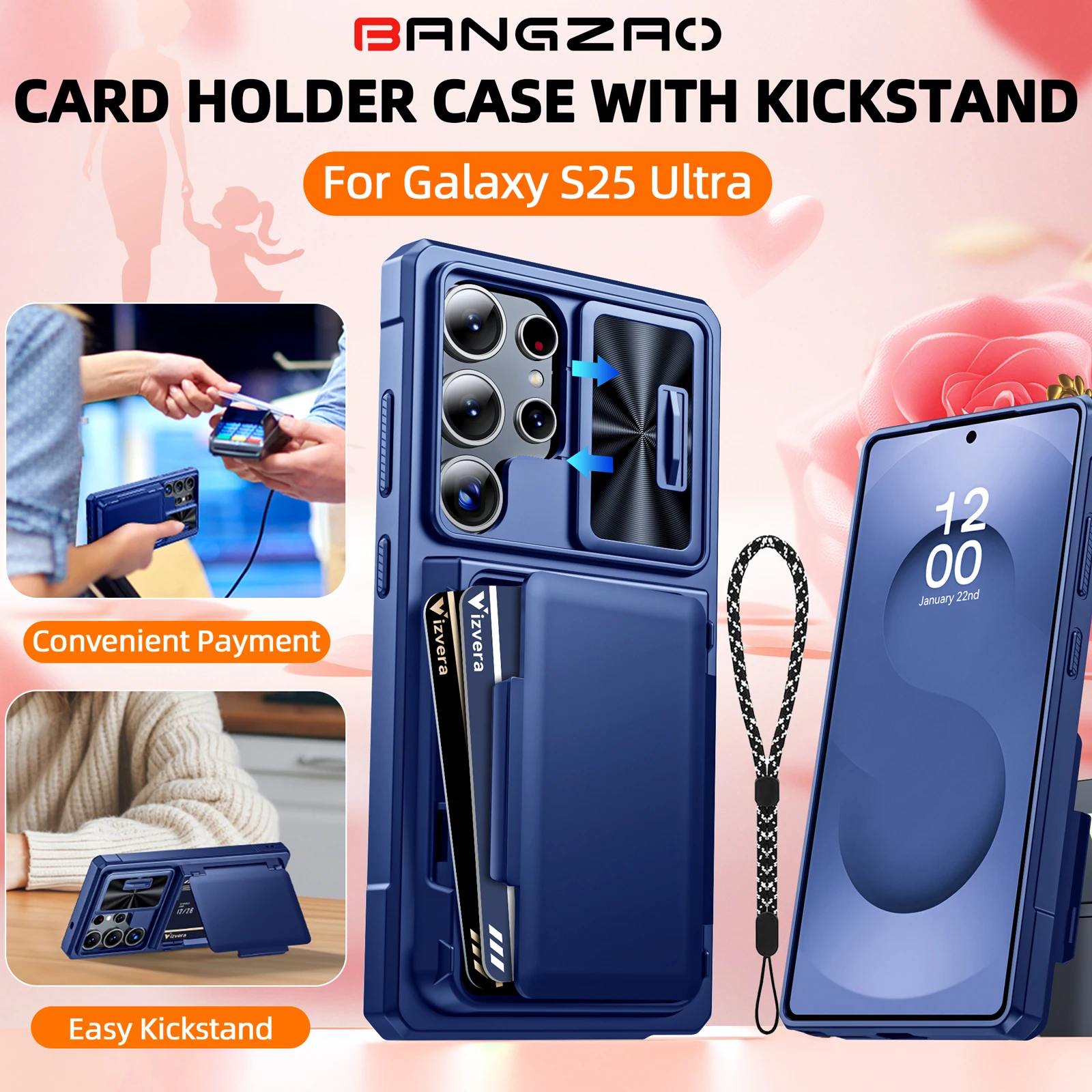 Mother's Day Gift For Galaxy S25 Ultra Camera Cover Full Body Rugged Shockproof Silicone Case PC+TPU Wallet Blue Phone Case
Mother's Day Gift For Galaxy S25 Ultra Camera Cover Full Body Rugged Shockproof Silicone Case PC+TPU Wallet Blue Phone Case