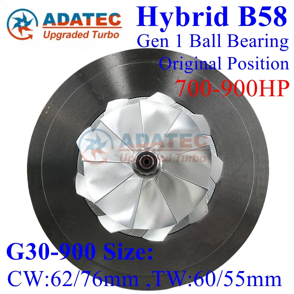 Hybrid B58 Gen 1 Turbo Cartridge Ball Bearing 700-900HP G30-900 Size 7643148 7643147 11658637041 Turbine CHRA FOR BMW B58 3.0L
Hybrid B58 Gen 1 Turbo Cartridge Ball Bearing 700-900HP G30-900 Size 7643148 7643147 11658637041 Turbine CHRA FOR BMW B58 3.0L