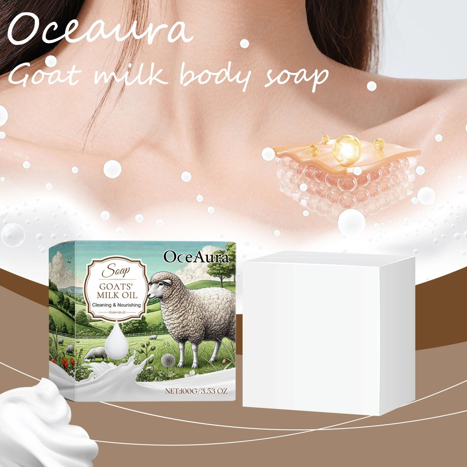 Мыло с козьим молоком Oceaura, нежная очистка тела, грязи, улучшение текстуры кожи, восстановление блеска кожи, увлажнение, натуральное мыло для купания тела
Мыло с козьим молоком Oceaura, нежная очистка тела, грязи, улучшение текстуры кожи, восстановление блеска кожи, увлажнение, натуральное мыло для купания тела