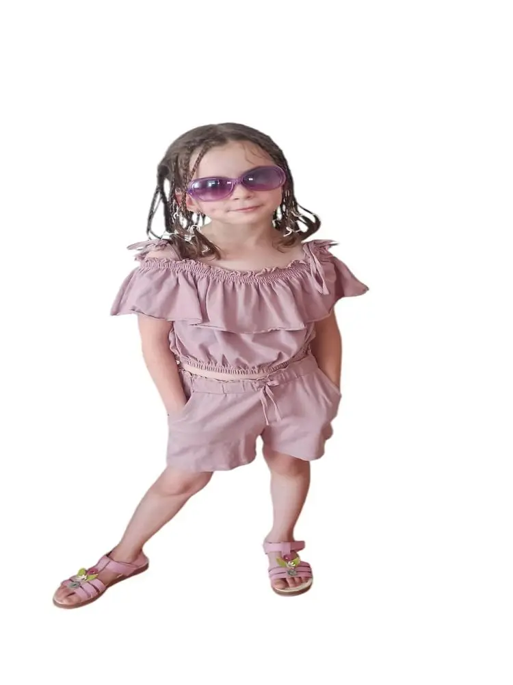 Summer Girl's Double Combed Coat with Frilly Pink High Quality Fashion Clothing With Shorts
Summer Girl's Double Combed Coat with Frilly Pink High Quality Fashion Clothing With Shorts